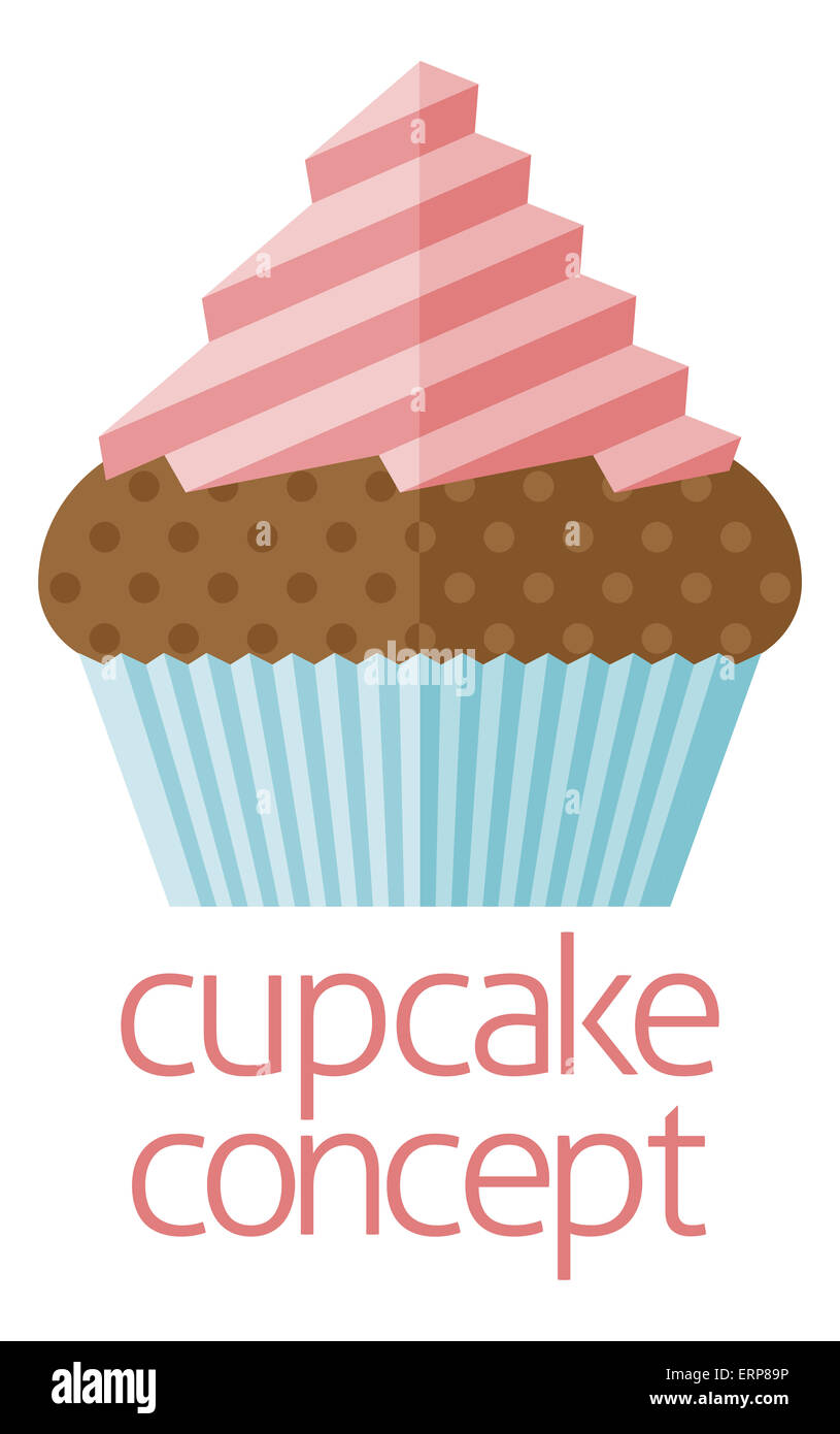 Cupcake concept design of a stylised cup cake or fairy cake Stock Photo