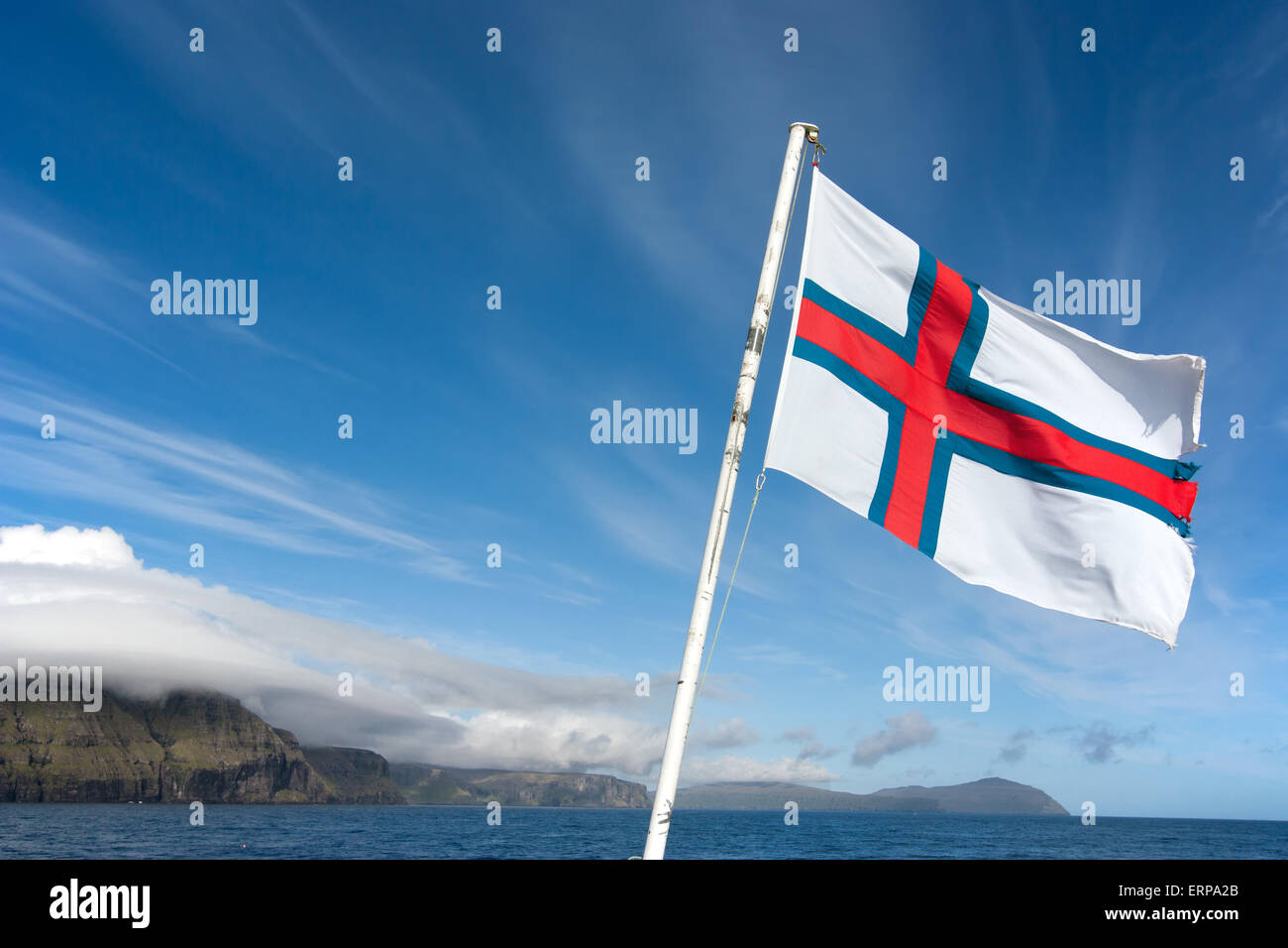 Flag of Faroe Islands Stock Photo