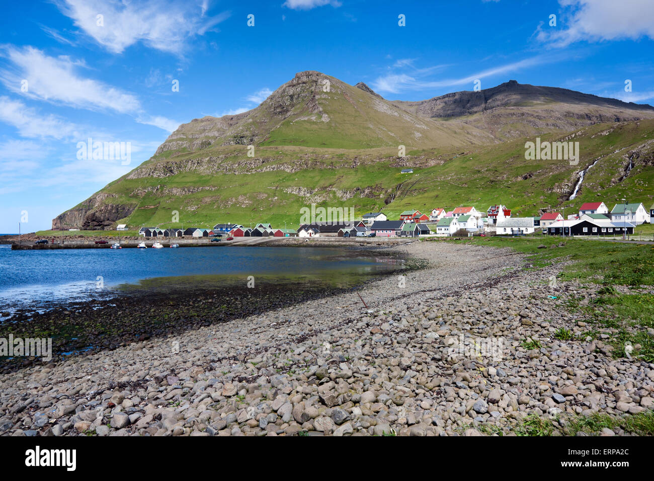 Nordic village by the sea Stock Photo