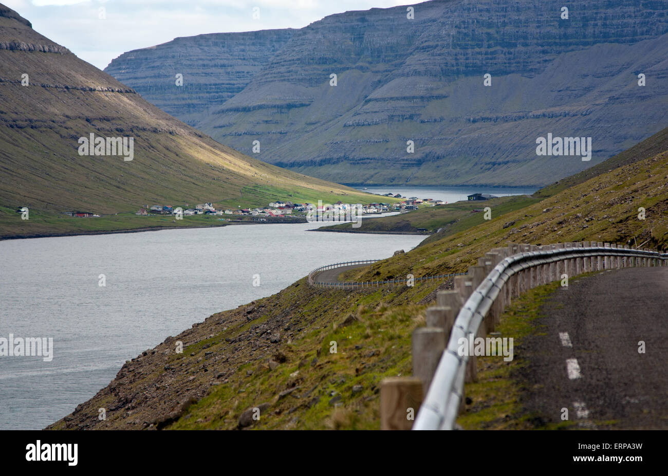 Faroe Islands, fjord landscape Stock Photo