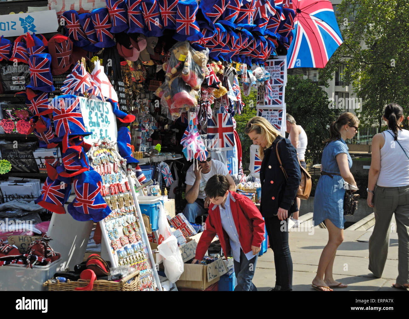 Souvenir stall, Westminster Bridge, London, England Stock Photo Alamy