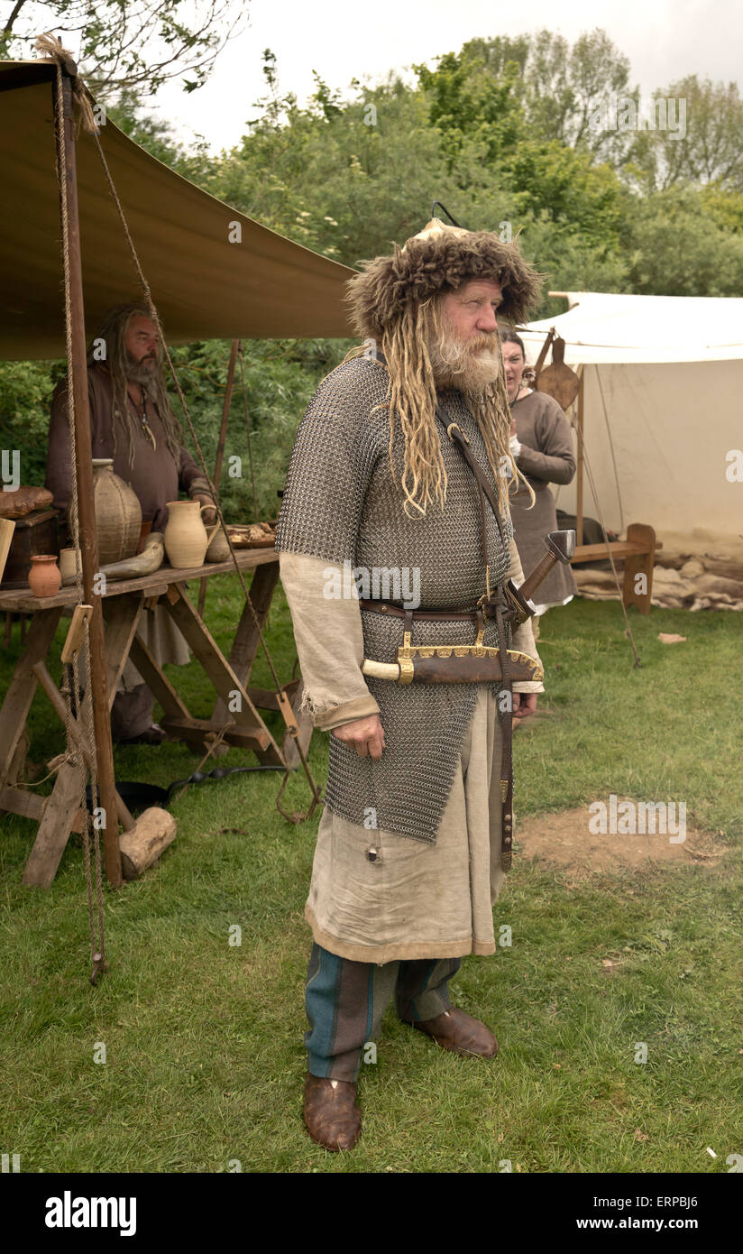 a man dressed up Viking reenactment Stock Photo Alamy