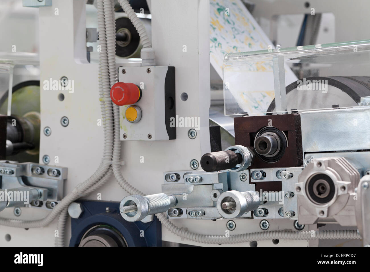 detail of roll printing machine Stock Photo
