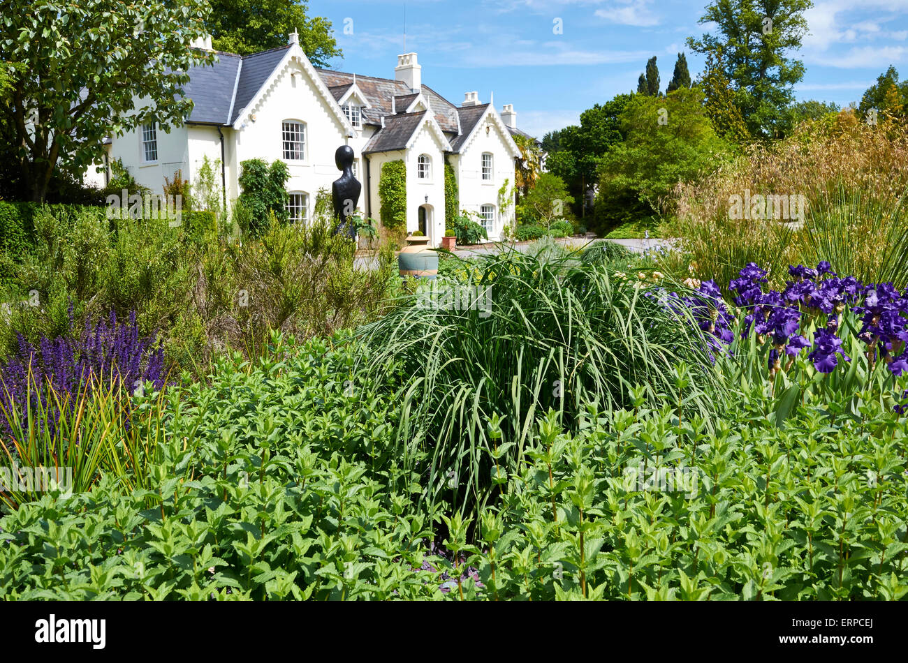 Jermyn's House at The Harold Hillier Gardens, Ampfield, Hampshire showing the dry garden area in