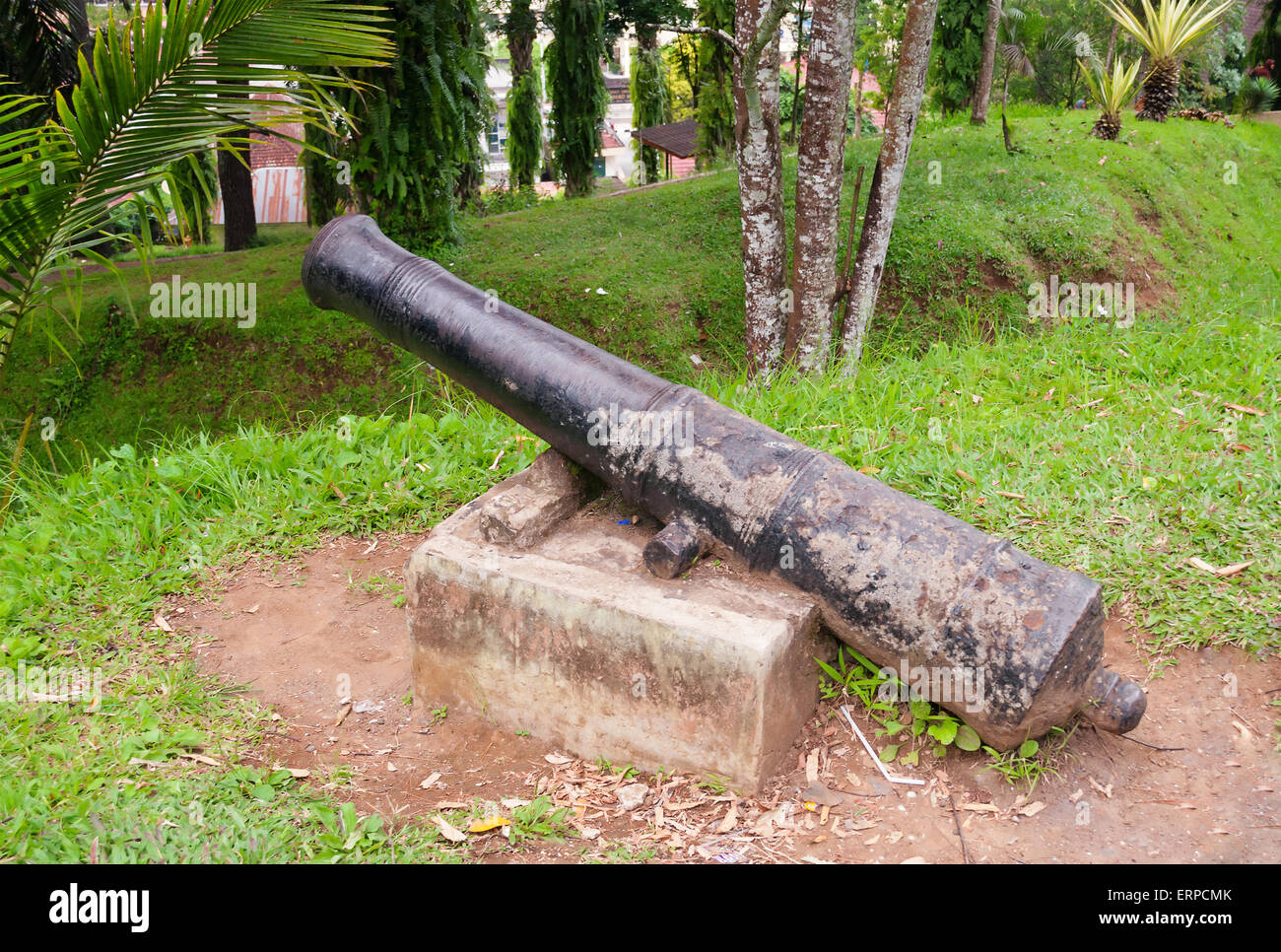 Cannon at Fort De Kock. Bukittinggi. Sumatra island. Indonesia.Fort de Kock is a former Dutch colonial fort. Fort de Kock is als Stock Photo