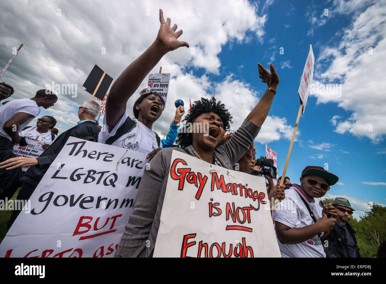 London, UK. 6th June, 2015. Shut Down Yarl’s Wood Detention Centre ...