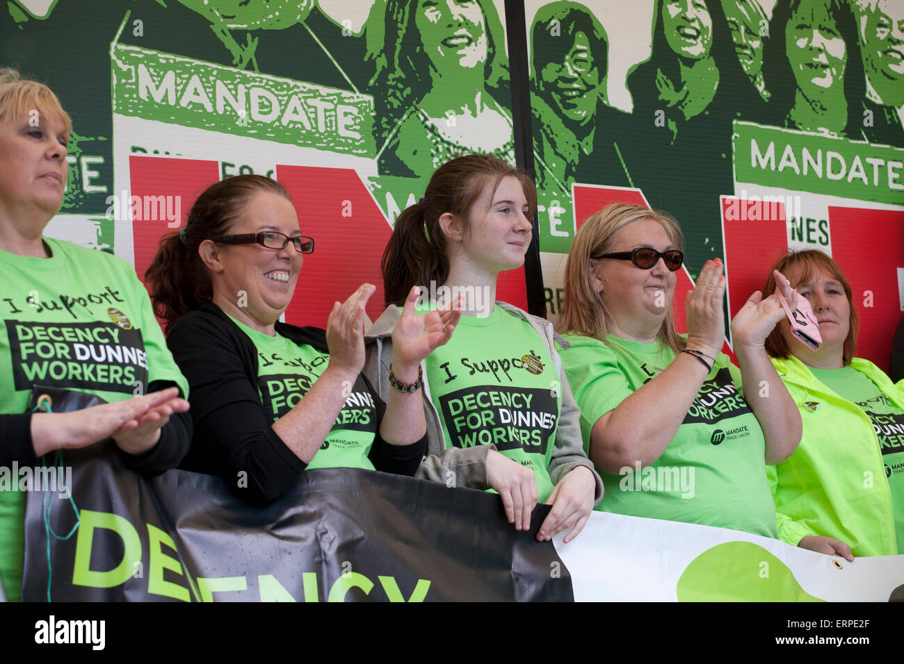 Dublin, Ireland. 06th June, 2015. Dunnes Stores workers and supporters