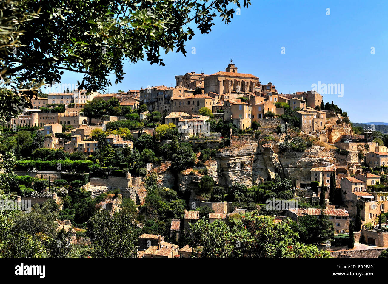 Gordes, picturesque town on a hill of the Provence, Vaucluse Stock Photo