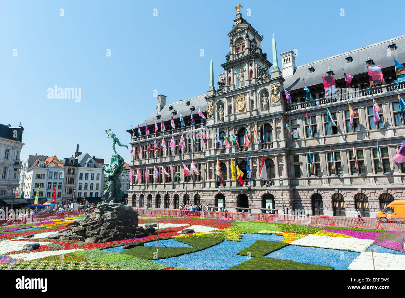 Belgium, Antwerp, flower carpet on the Grote Markt Stock Photo Alamy