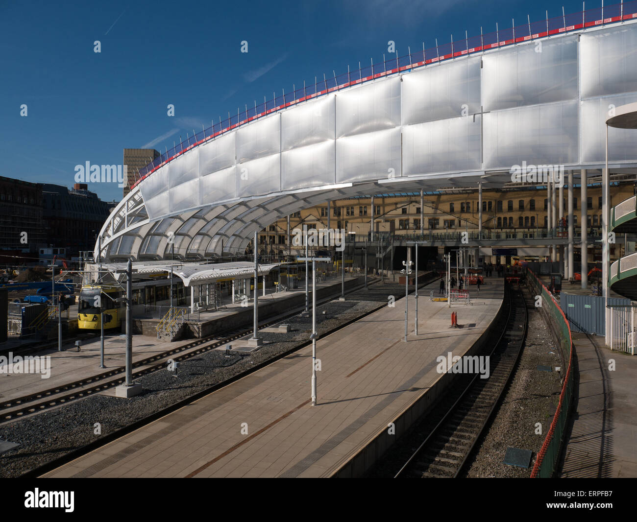 Manchester Victoria metrolink and railway station Stock Photo