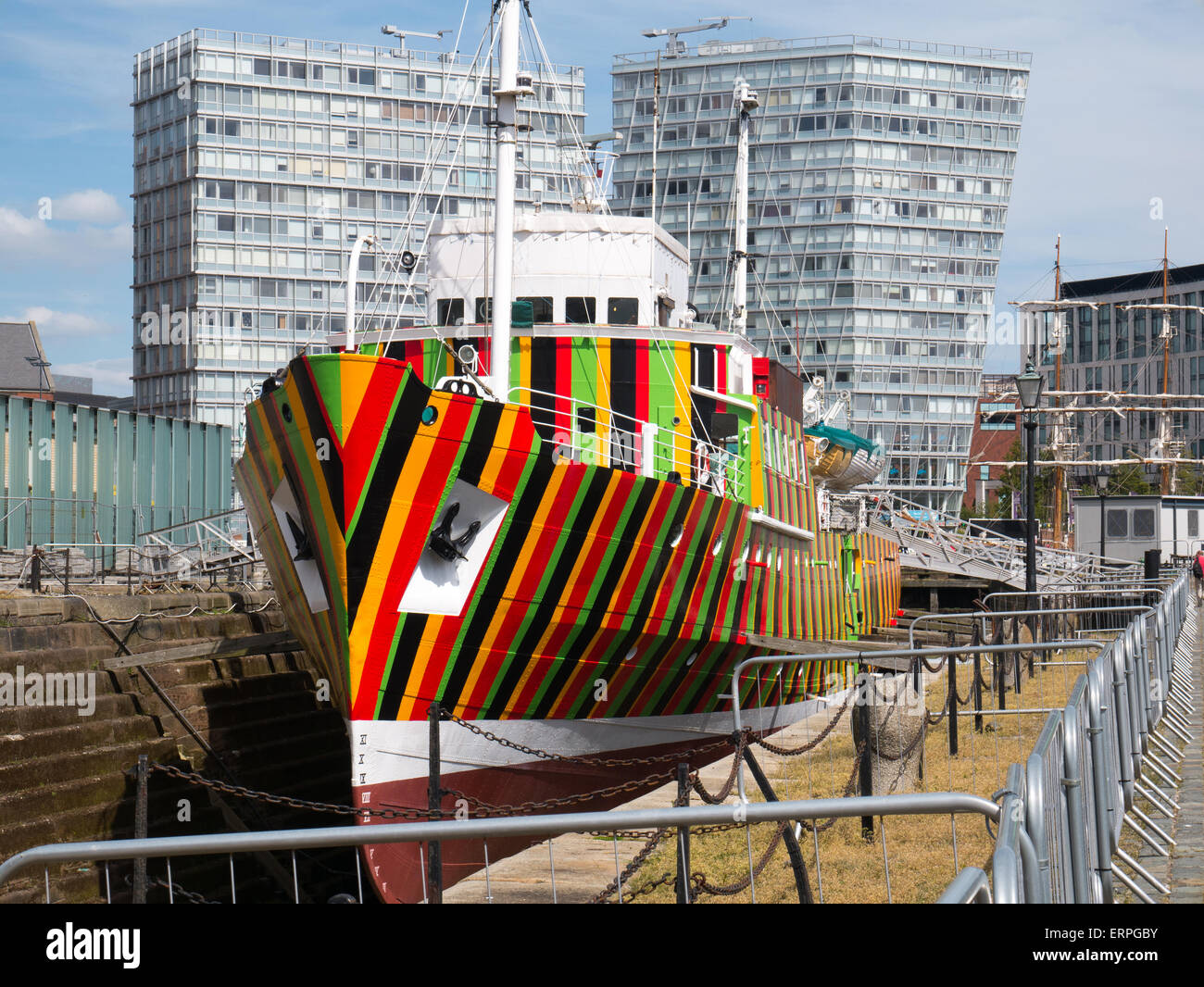 Dazzle Ship, Liverpool Stock Photo