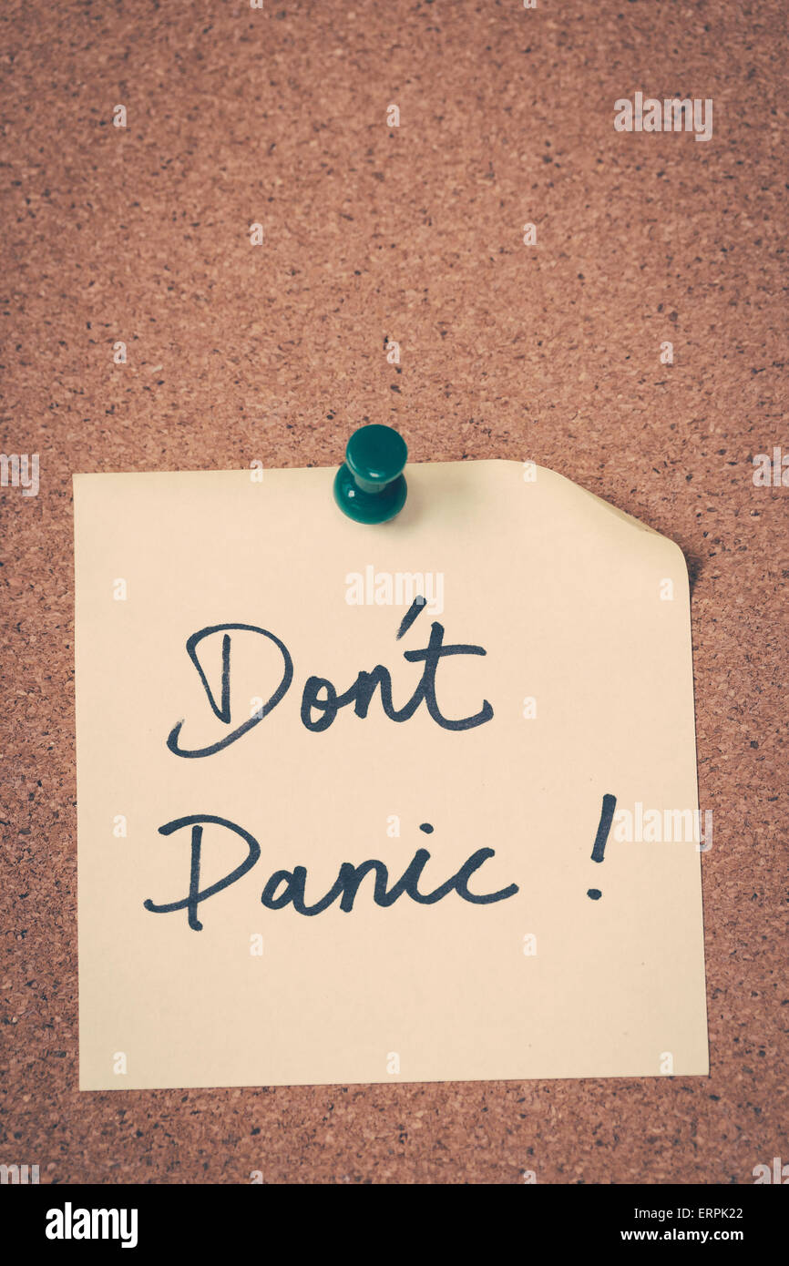 Don't Panic Stock Photo