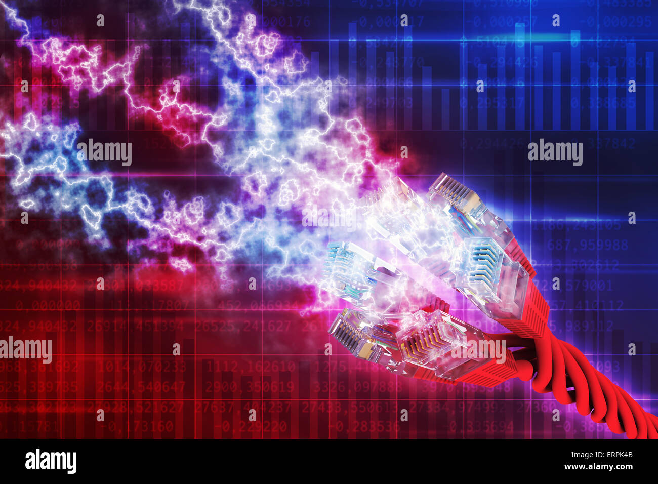 Set of computer cables Stock Photo Alamy