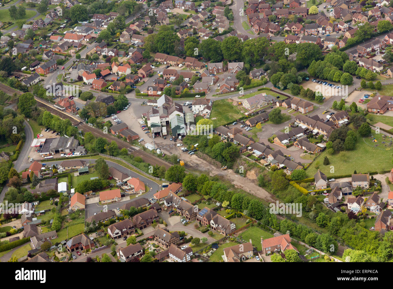 aerial view of Thurston, Suffolk, UK Stock Photo Alamy