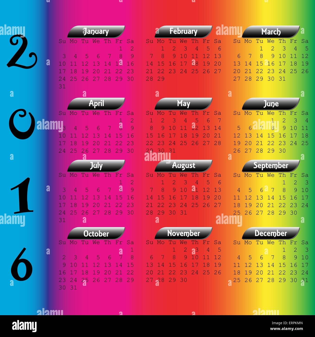 2016 calendar hi-res stock photography and images - Alamy