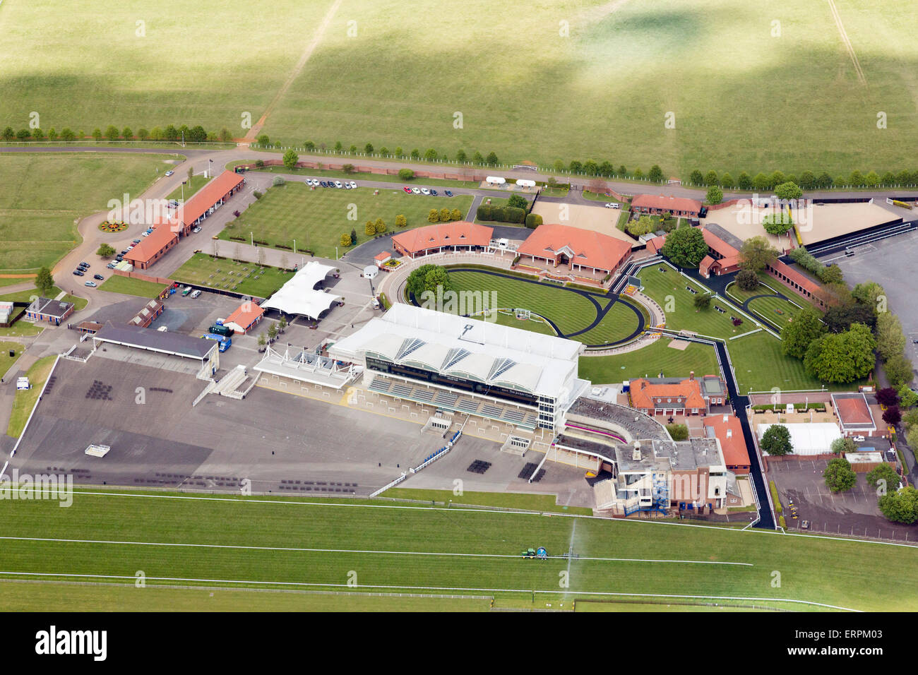 The Rowley Mile Racecourse and Millennium Grandstand in Newmarket, UK Stock Photo
