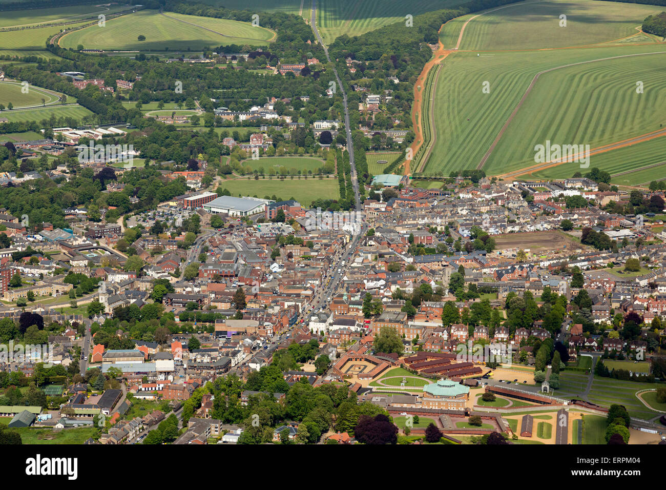 aerial view of Newmarket town centre in Suffolk, UK Stock Photo Alamy