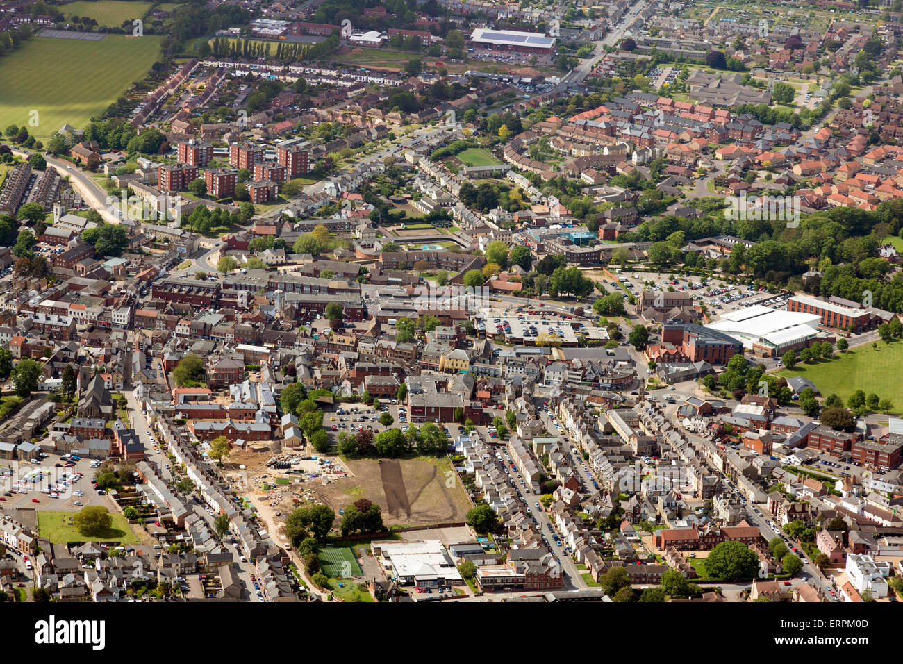 aerial view of Newmarket town centre in Suffolk, UK Stock Photo Alamy