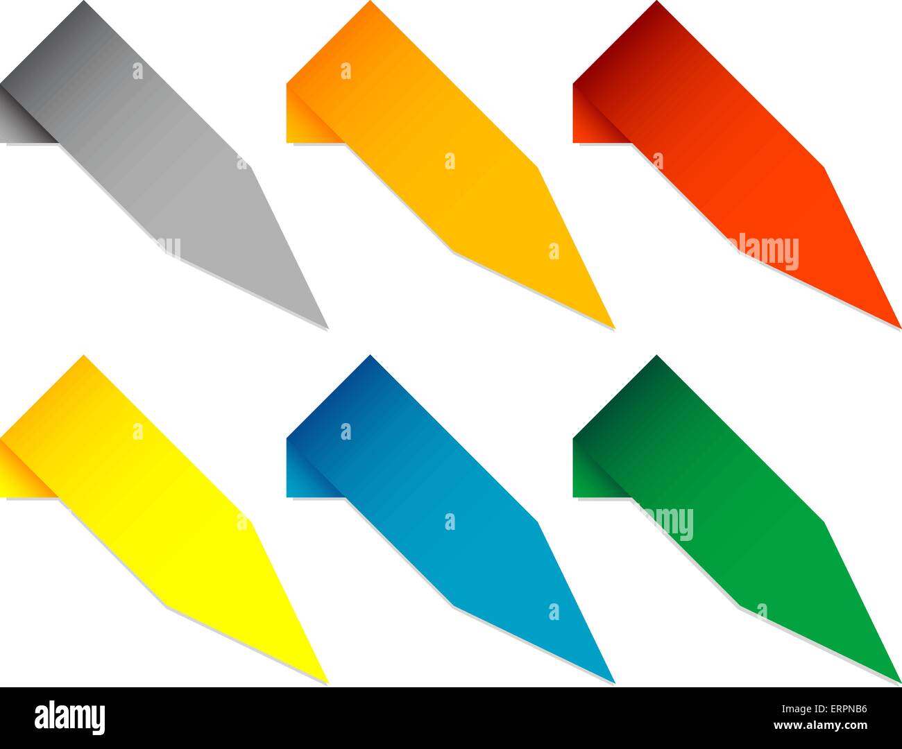 Set of Angled Pointers Stock Vector