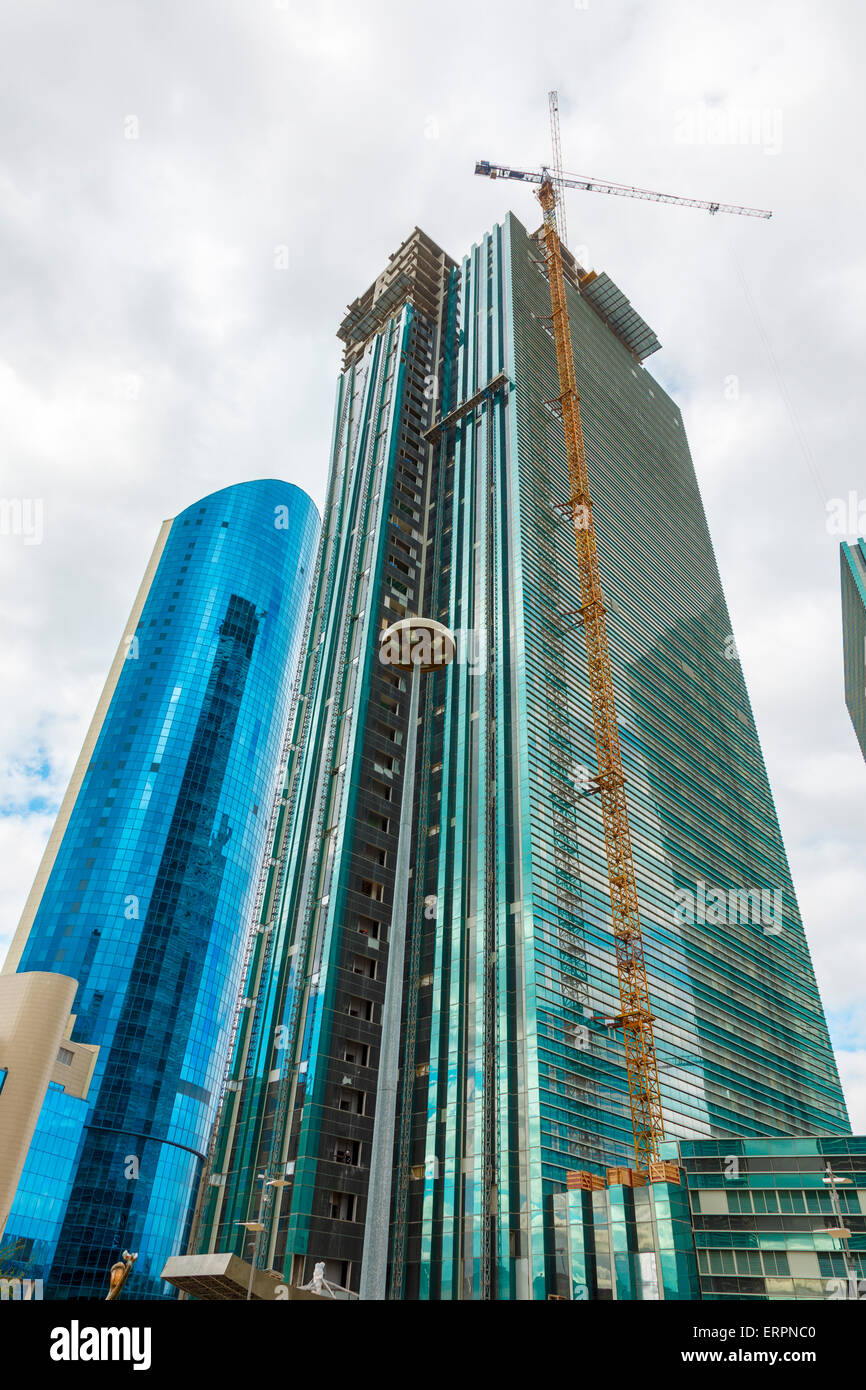 Construction of a skyscraper, Astana, Kazakhstan Stock Photo