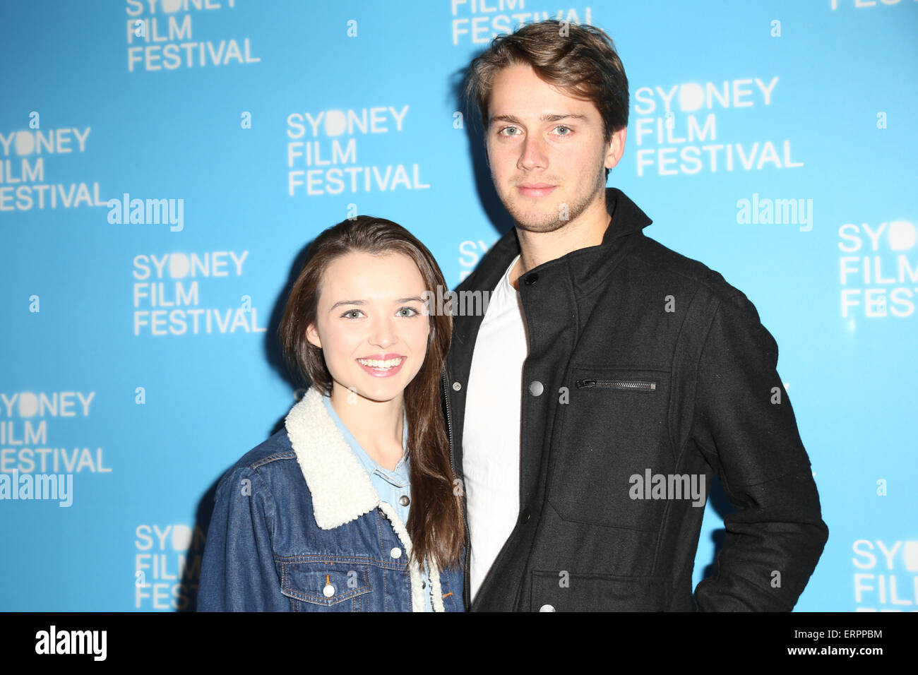 Sydney, Australia. 7 June 2015. Pictured: Philippa Northeast and boyfriend Isaac Brown. VIPs arrived on the red carpet for the Sydney Film Festival Australian Premiere of Sherpa at the State Theatre, 49 Market Street, Sydney. Credit: Richard Milnes/Alamy Live News Stock Photo