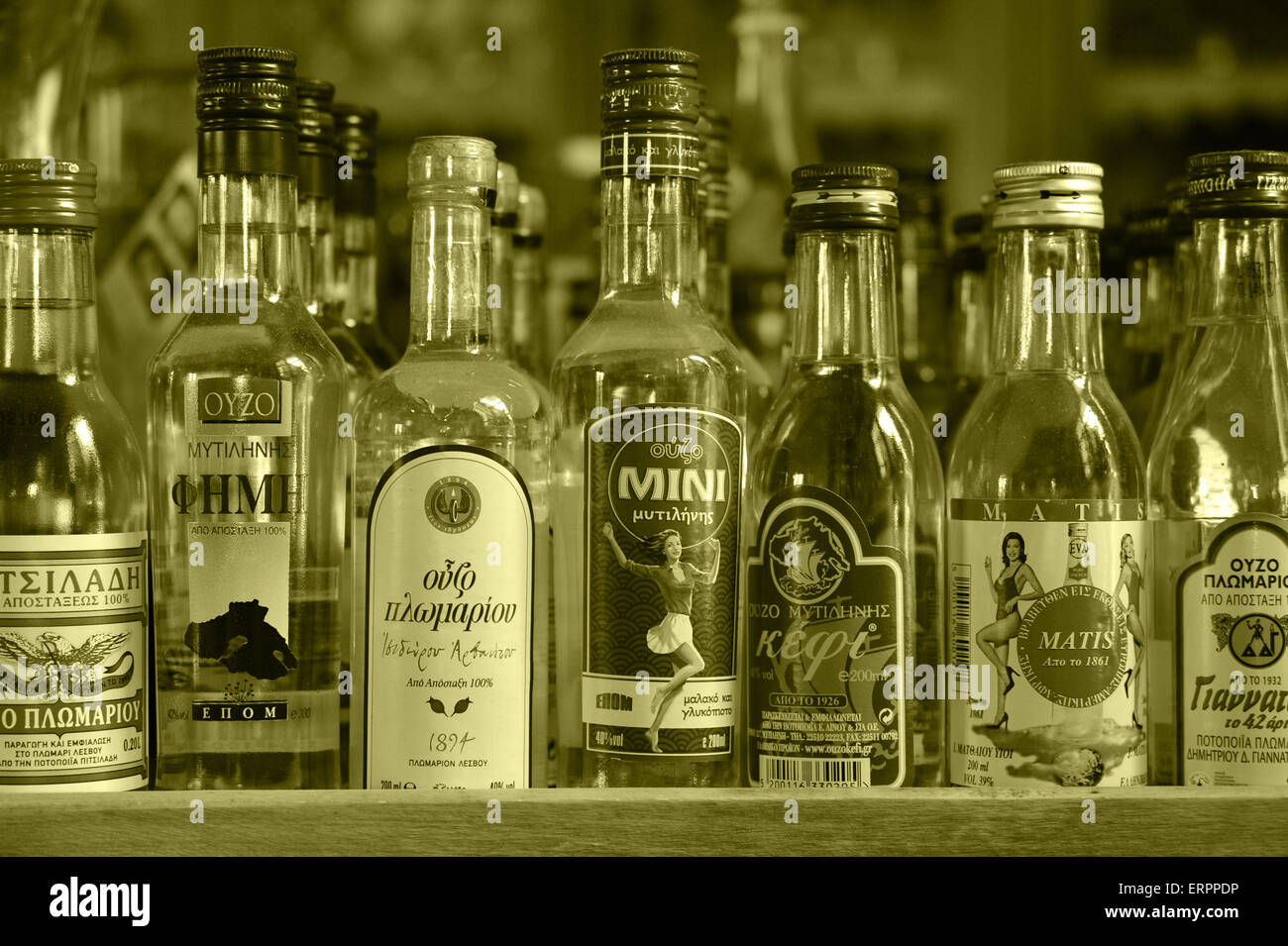 Ouzo is the typical drink of Greece. Stock Photo