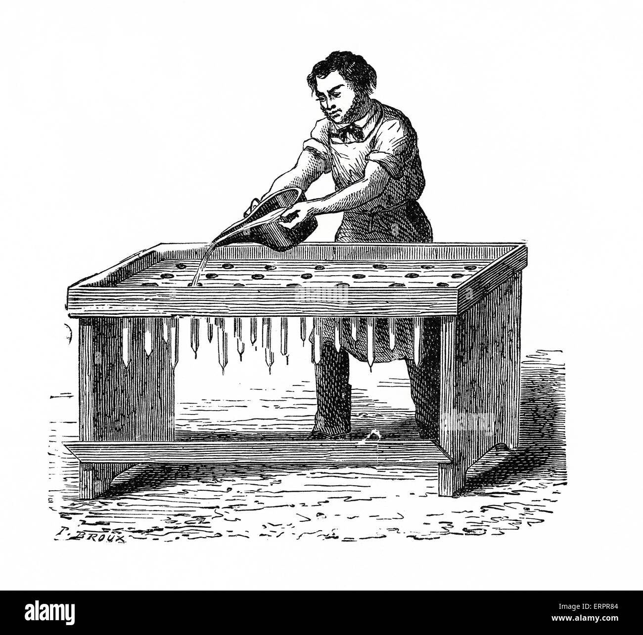 Candle maker, historic illustration. Stock Photo