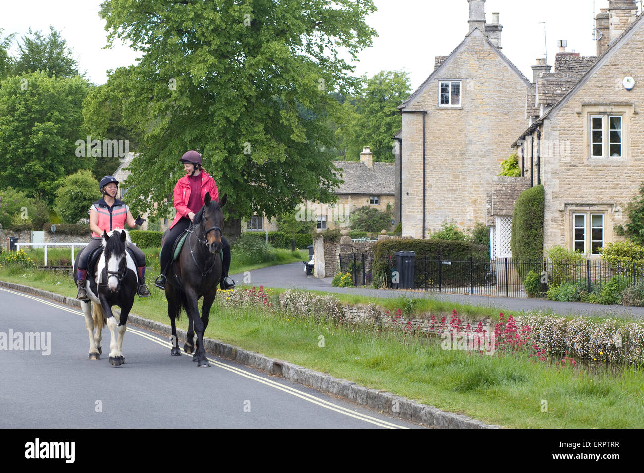 Horse Riding in Lower slaughter in the cotswolds Stock Photo Alamy