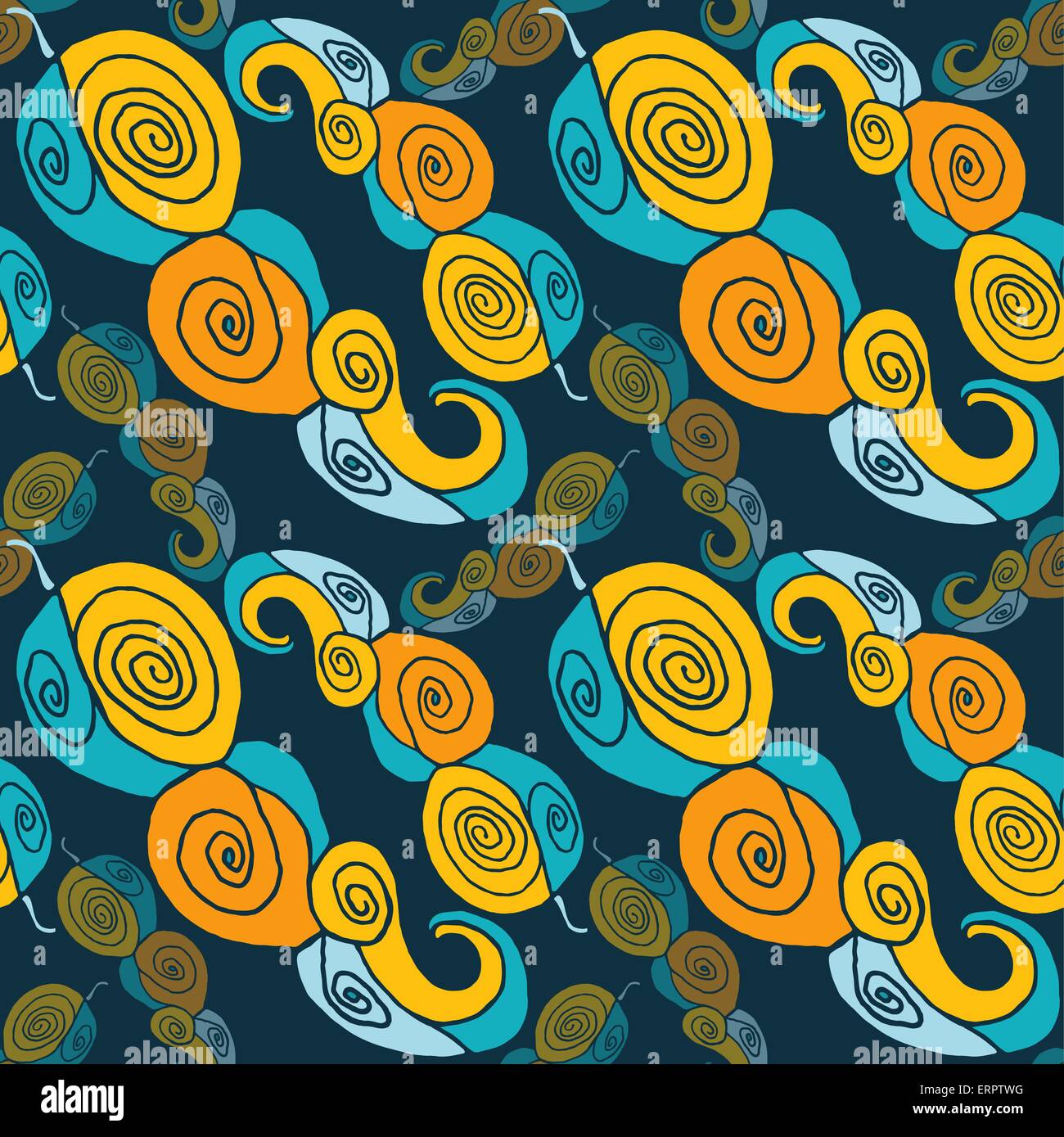 Seamless abstract pattern on dark green background - Vector ...