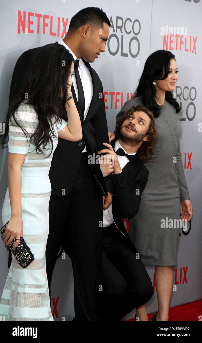 New York premiere of 'Marco Polo' at AMC Lincoln Square - Arrivals  Featuring: Zhu Zhu,Ull Latukefu,, image size:818x1390
