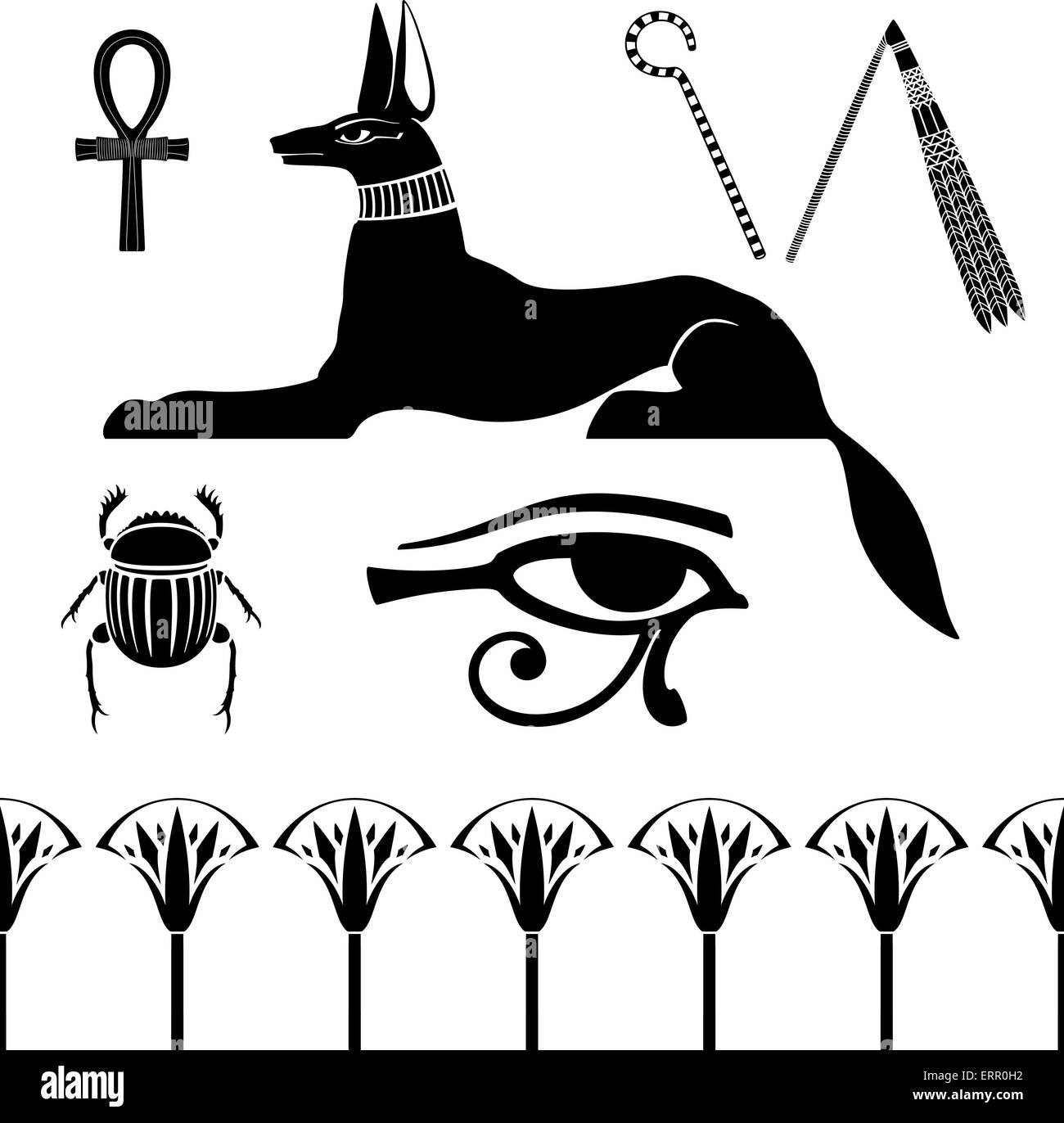 Egyptian ancient symbol, isolated figure of ancient egypt deities Stock Vector