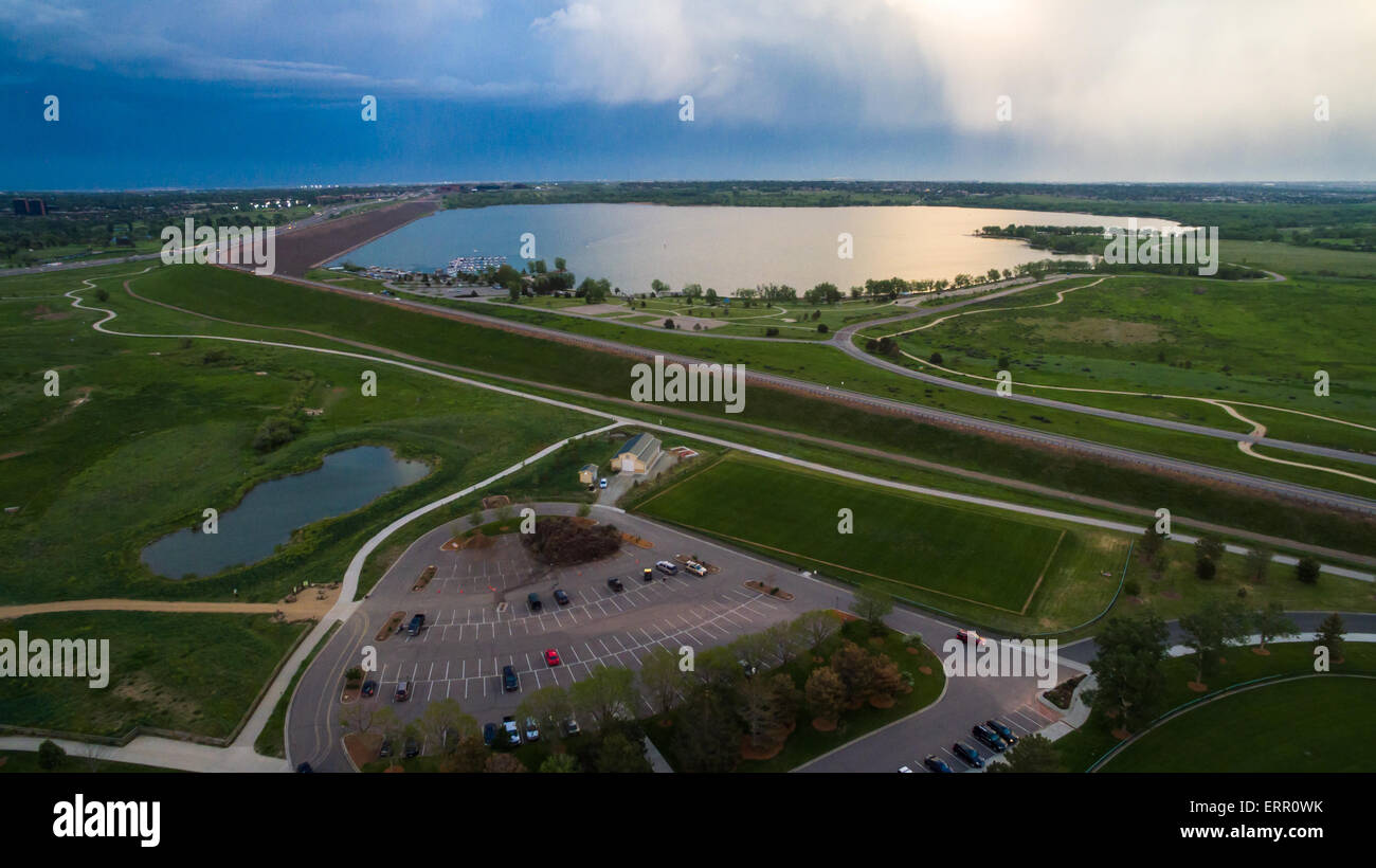 Aerial view of Cherry Creek Reservoir in Denver, Colorado Stock Photo Alamy