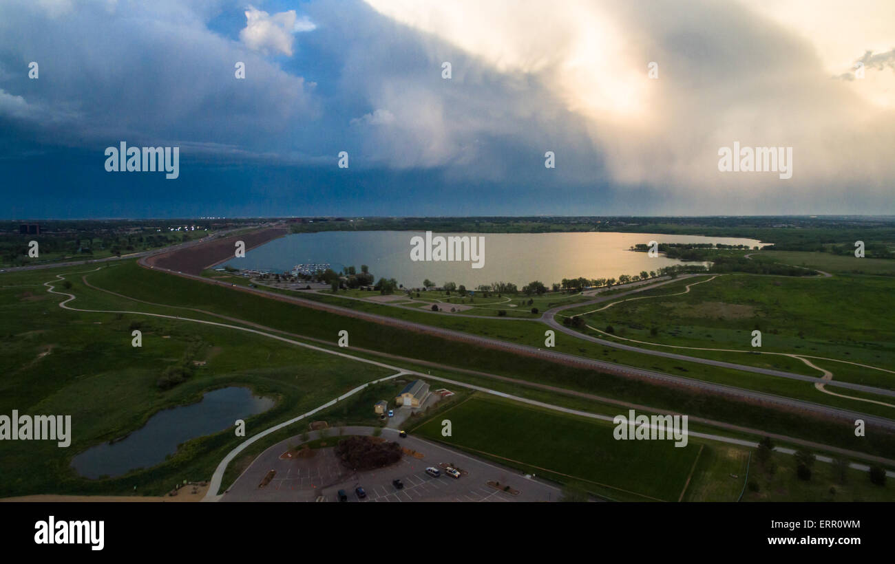 Aerial view of Cherry Creek Reservoir in Denver, Colorado Stock Photo Alamy