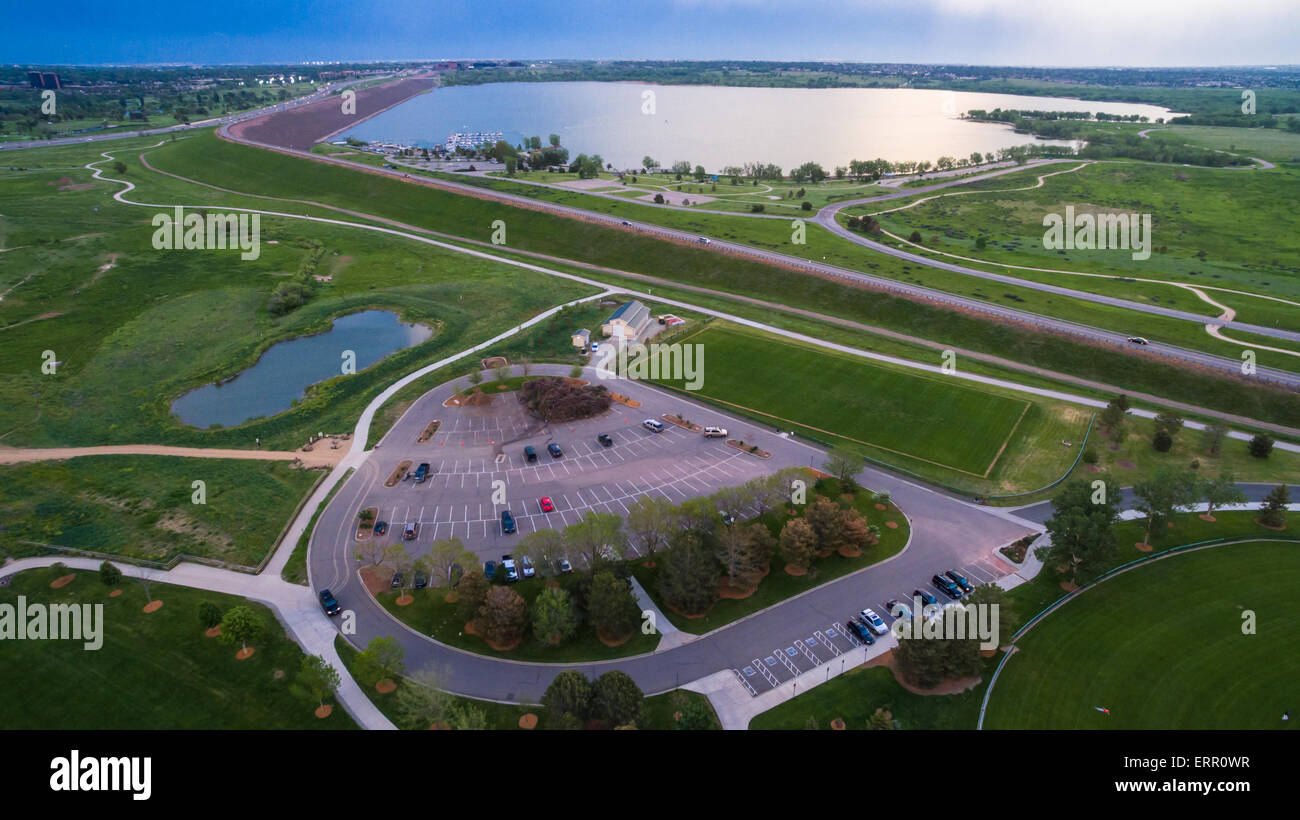 Aerial view of Cherry Creek Reservoir in Denver, Colorado Stock Photo Alamy