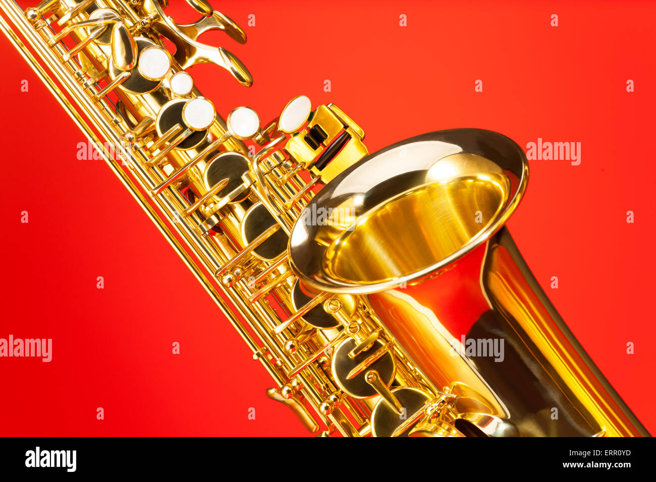 Fragment view of alto saxophone with bell and keys Stock Photo Alamy