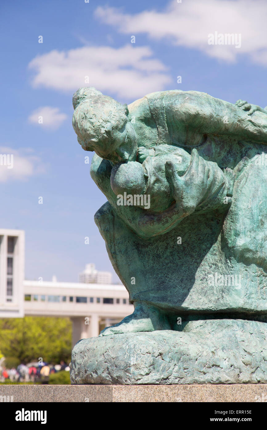 Statue outside Peace Memorial Museum in Peace Memorial Park, Hiroshima
