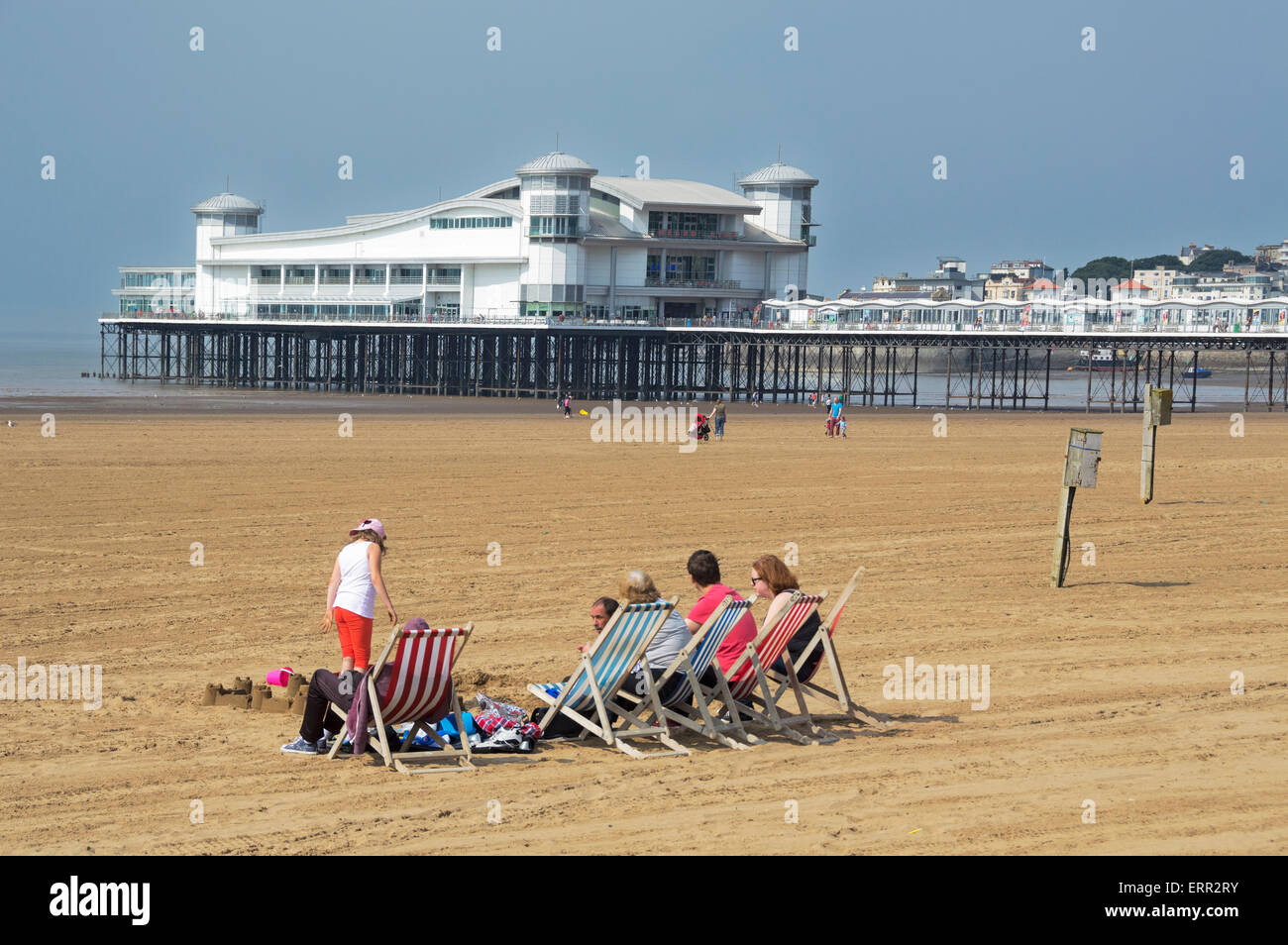 Pier, Weston-Super-Mare, Beach; seafront;  Somerset, England UK Stock Photo