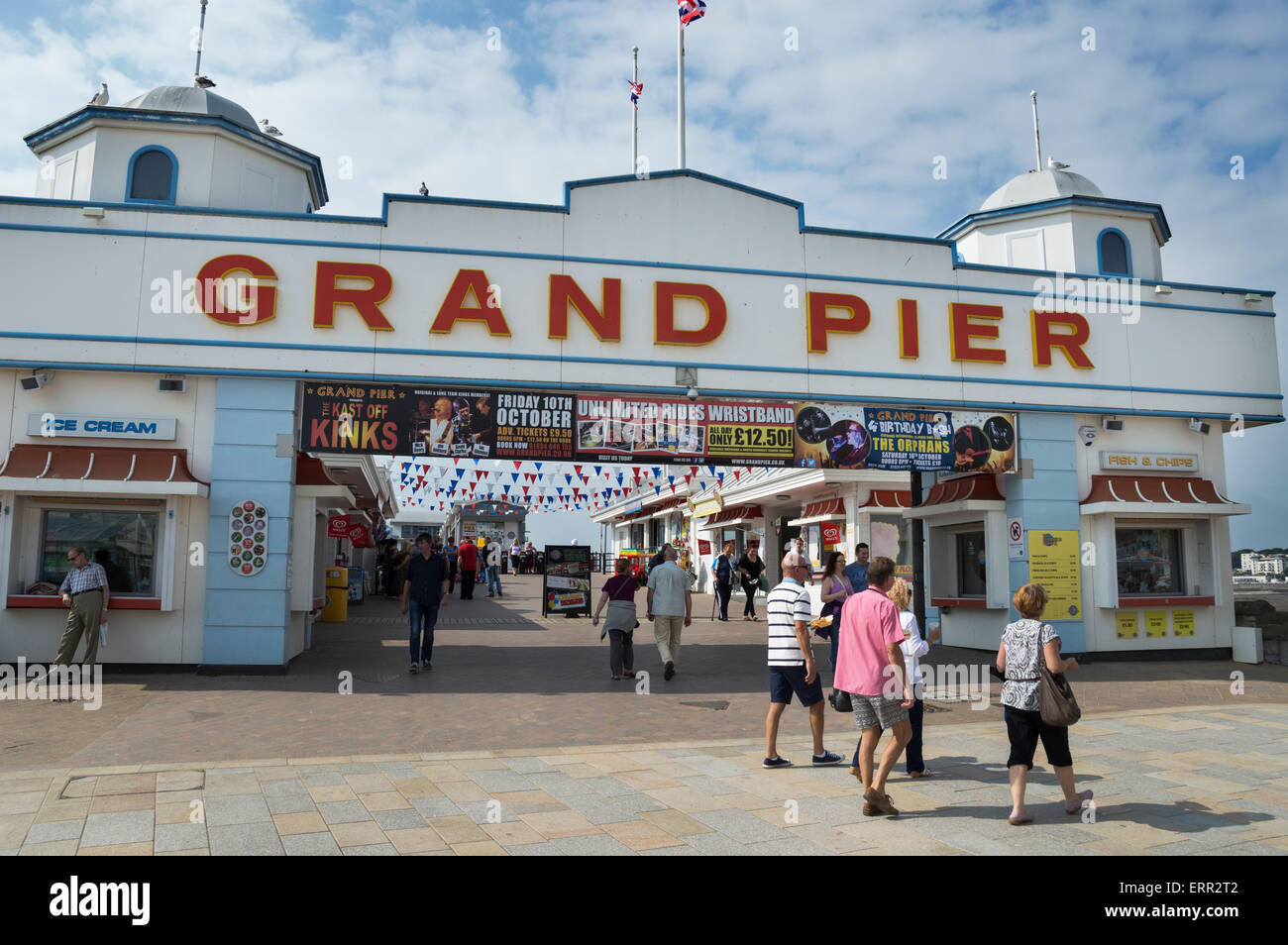 Promenade, Grand Pier, Weston-Super-Mare, Beach; seafront;  Somerset, England UK Stock Photo