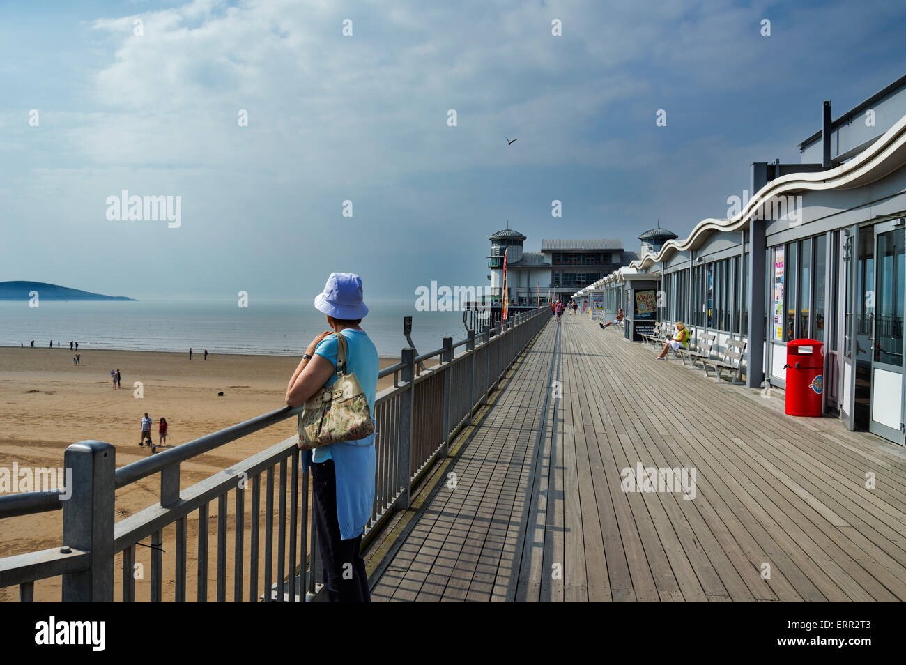 Grand Pier, Weston-Super-Mare, Beach; seafront;  Somerset, England UK Stock Photo
