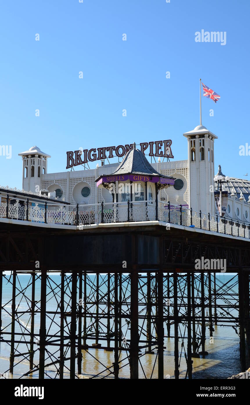 Entrance to the Victorian pleasure pier on Brighton seafront Stock