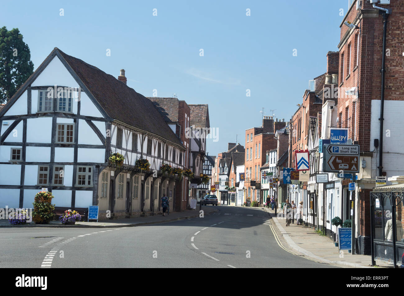 Tewkesbury High Street, Gloucestershire, UK; England; Stock Photo