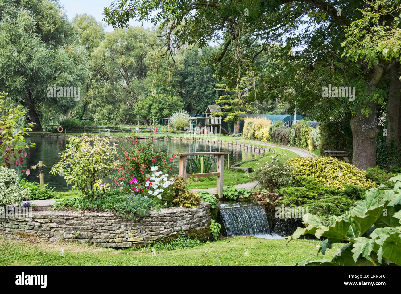 Trout Farm and gardens, Bibury, Cotswolds, Gloucestershire, England UK