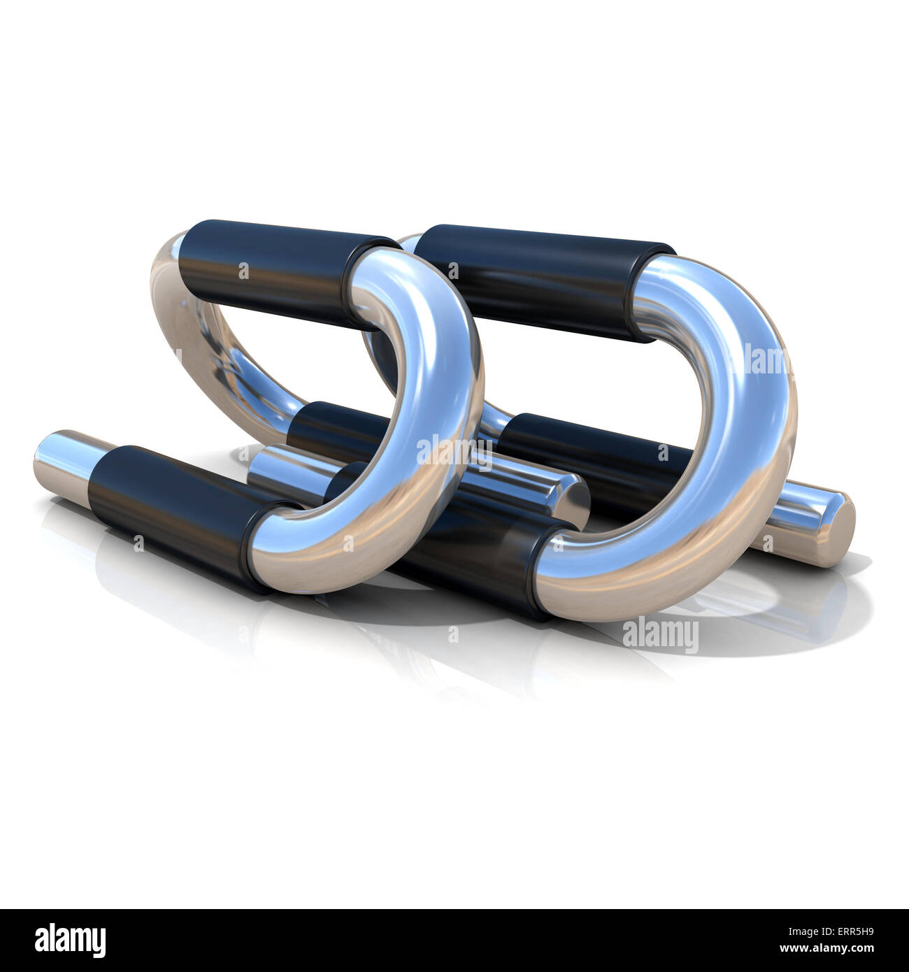 Steel push-up bars isolated on white background Stock Photo - Alamy