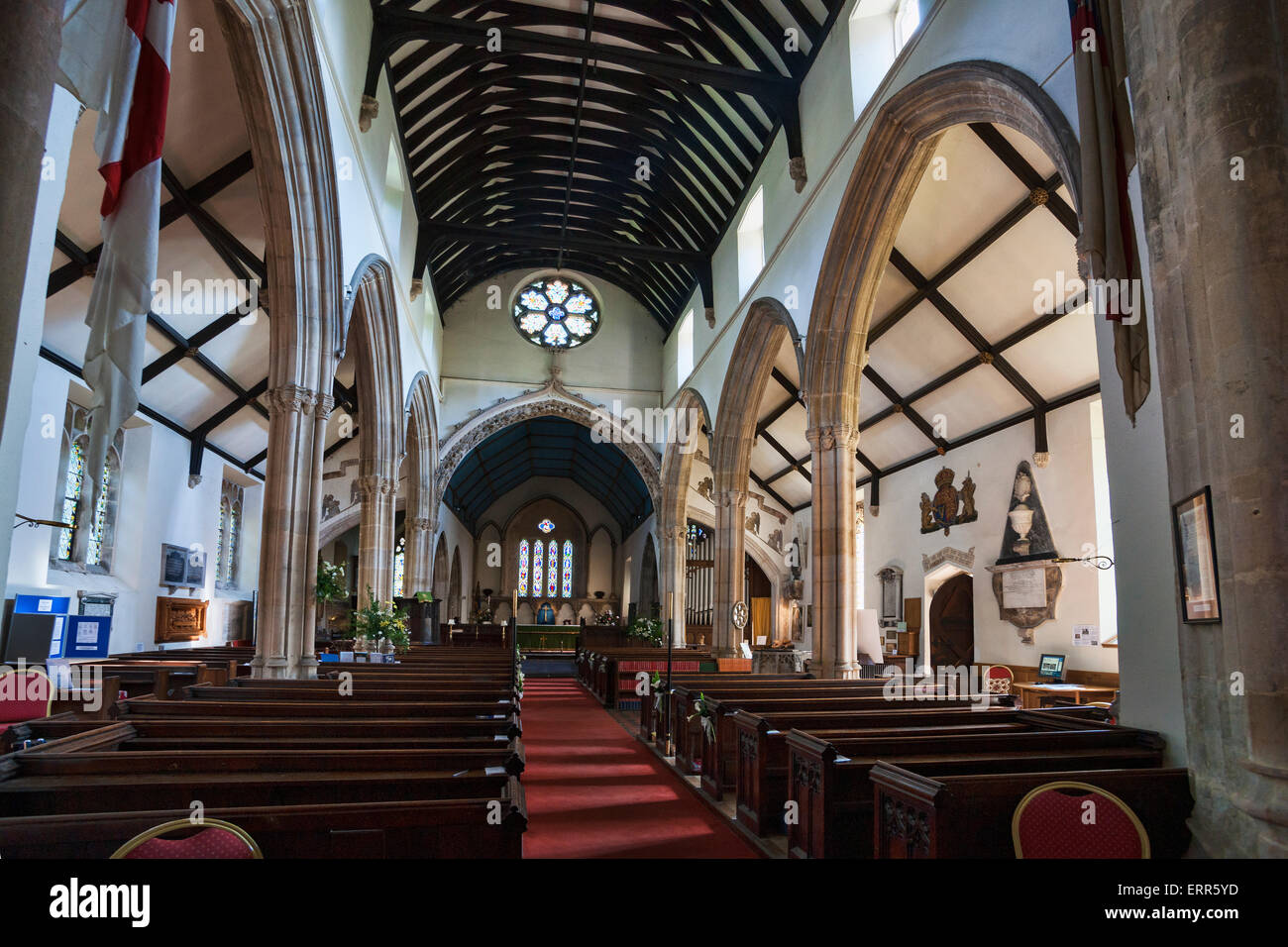 Castle Combe,  church interior, Wiltshire,  England UK Stock Photo