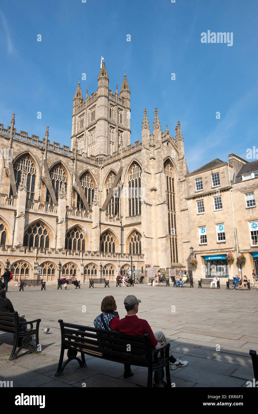 Bath, Abbey facade, city centre, Somerset, UK; England Stock Photo - Alamy
