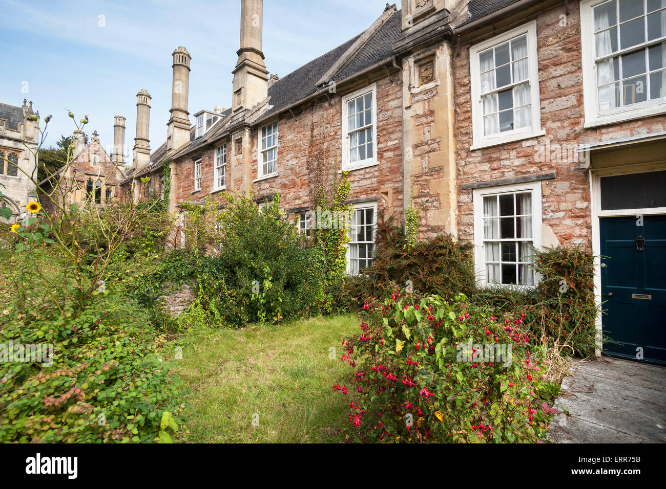 Wells, Vicar's street houses, Somerset, England, UK Stock Photo Alamy