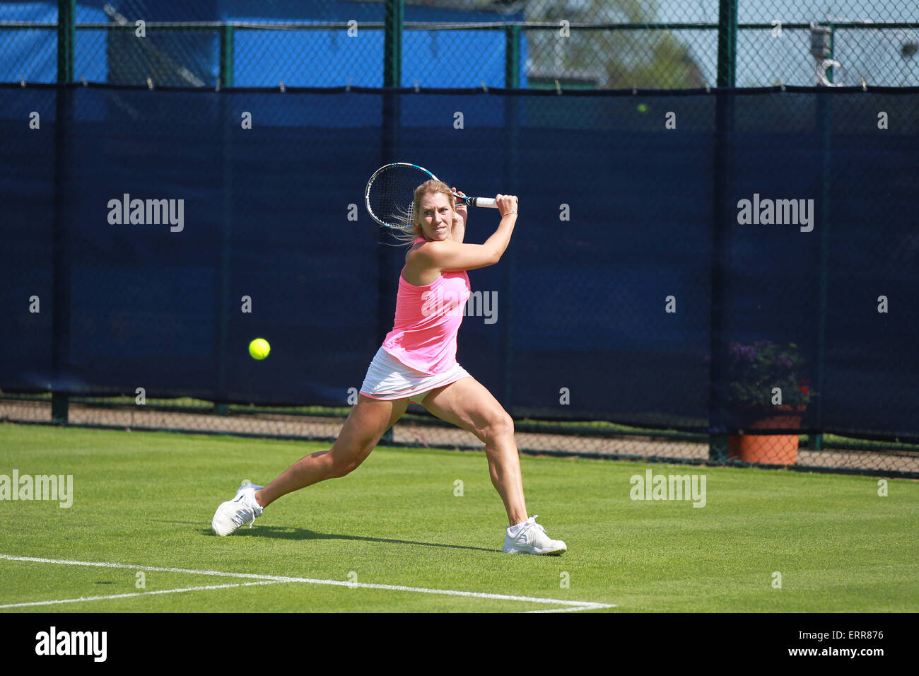 Nottingham, UK. 07th June, 2015. Olga Savchuk of Ukraine who was defeated in the qualifying match by Michelle Larcher de Brito of Portugal in the Aegon Nottingham Women's Open Credit:  Action Plus Sports/Alamy Live News Stock Photo