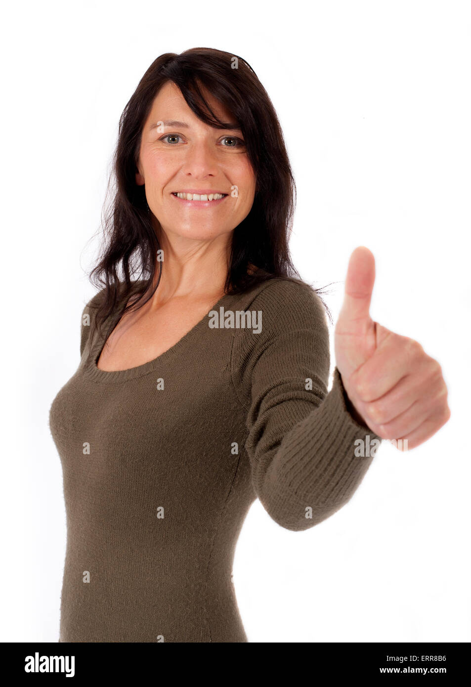 Thumbs up isolated woman hi-res stock photography and images - Alamy