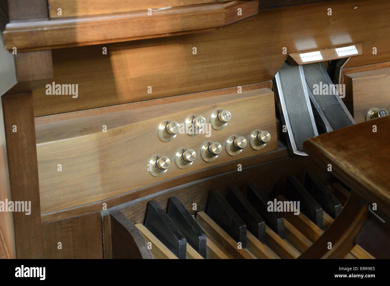 Wood keyboard piano Stock Photo Alamy
