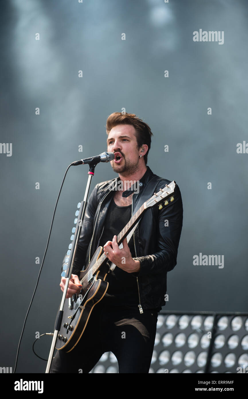 Nuremberg, Germany. 07th June, 2015. Adam Grahn, singer and guitarist of the Swedish band 